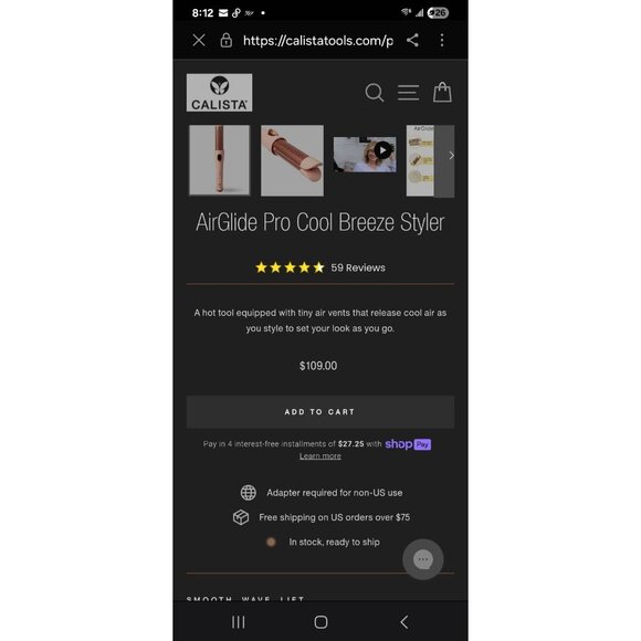 Calista AirGlide Pro Cool Breeze Styler - Picture 4 of 4